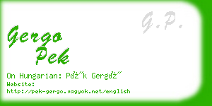 gergo pek business card